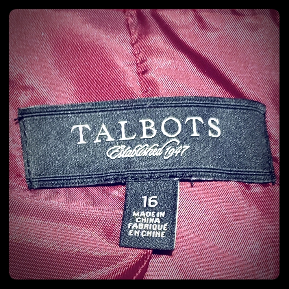 Talbots Red Velvet Classic Jacket NWOT